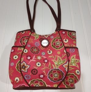 Longaberger Womens Multicolor‎ Floral Casual Purse